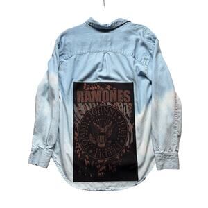 Ramones Upcycle top acid wash large